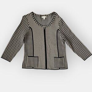 Coldwater Creek Houndstooth zip cardigan